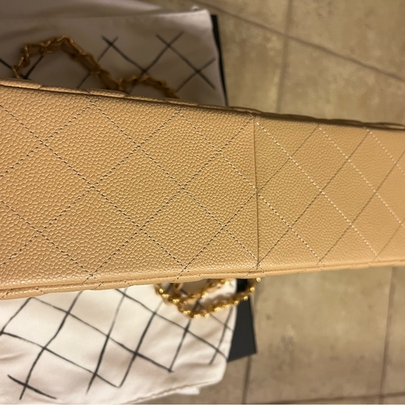 Chanel Tan Quilted Leather Chain Bag - Picture 9 of 10